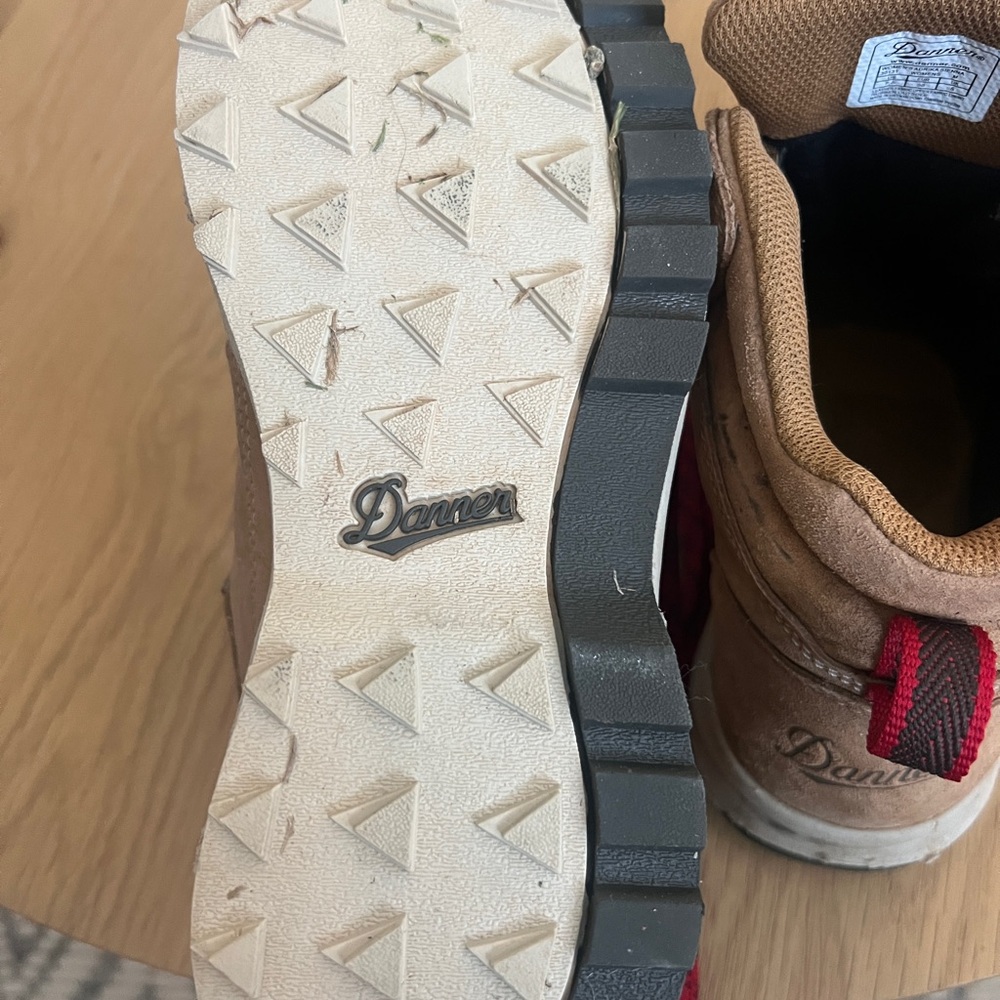 Danner Tan and Red Athletic Shoes with Suede Upper - Picture 3 of 6